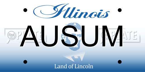 AUSUM Illinois License Plate