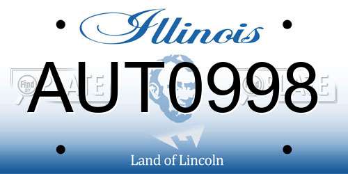 AUT0998 Illinois License Plate