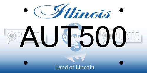 AUT500 Illinois License Plate