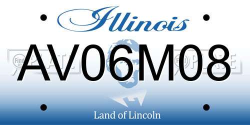 AV06M08 Illinois License Plate