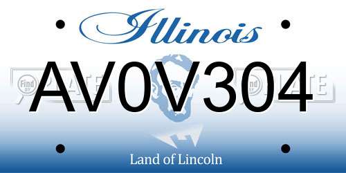 AV0V304 Illinois License Plate