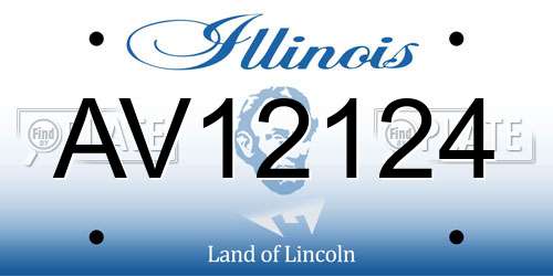 AV12124 Illinois License Plate