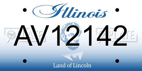 AV12142 Illinois License Plate