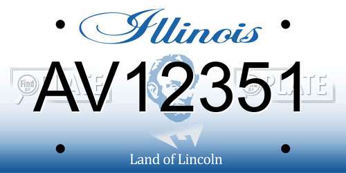 AV12351 Illinois License Plate