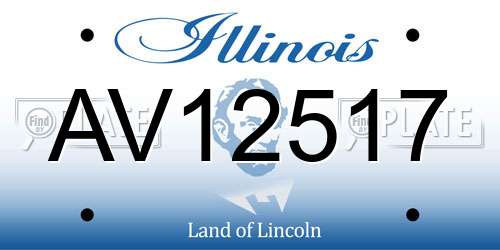 AV12517 Illinois License Plate