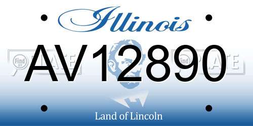 AV12890 Illinois License Plate