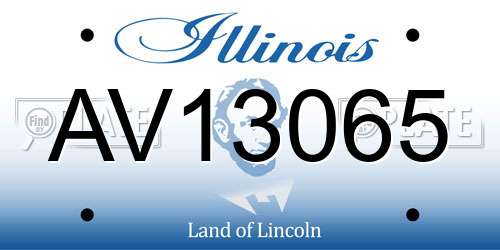 AV13065 Illinois License Plate
