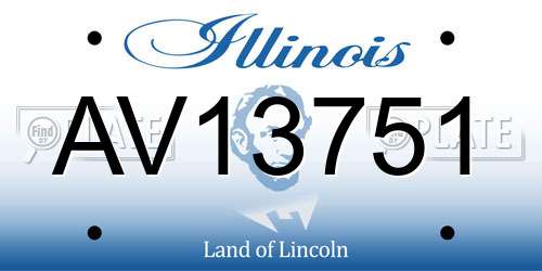 AV13751 Illinois License Plate