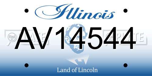 AV14544 Illinois License Plate