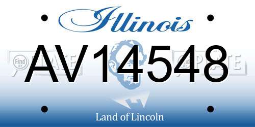 AV14548 Illinois License Plate