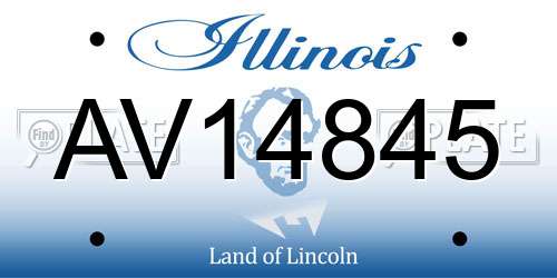 AV14845 Illinois License Plate
