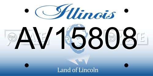 AV15808 Illinois License Plate