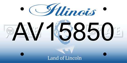 AV15850 Illinois License Plate