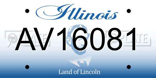 AV16081 Illinois License Plate