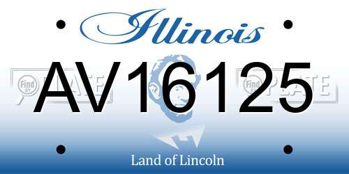 AV16125 Illinois License Plate