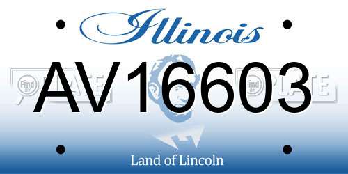 AV16603 Illinois License Plate