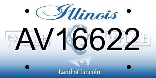 AV16622 Illinois License Plate