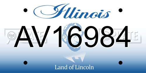 AV16984 Illinois License Plate