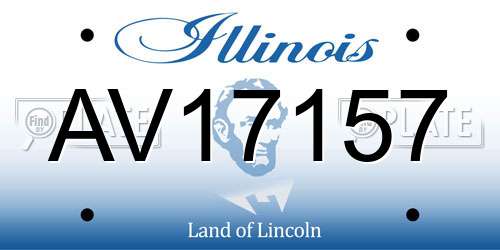 AV17157 Illinois License Plate