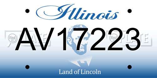 AV17223 Illinois License Plate