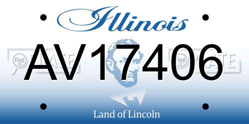 AV17406 Illinois License Plate