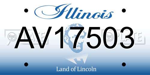 AV17503 Illinois License Plate