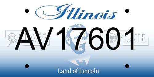 AV17601 Illinois License Plate