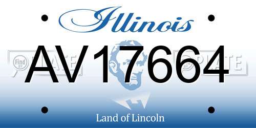 AV17664 Illinois License Plate
