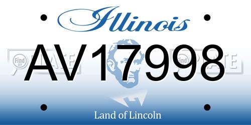 AV17998 Illinois License Plate
