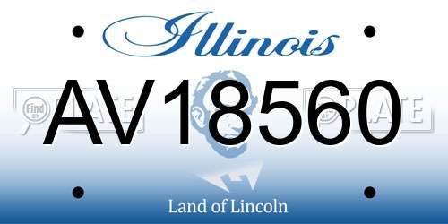 AV18560 Illinois License Plate