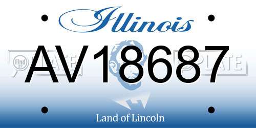 AV18687 Illinois License Plate
