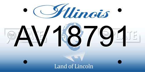 AV18791 Illinois License Plate