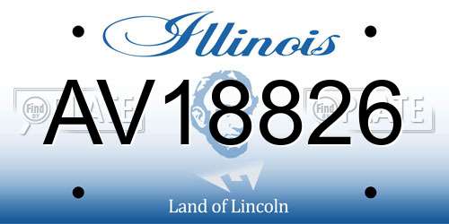 AV18826 Illinois License Plate