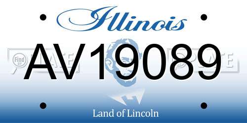AV19089 Illinois License Plate