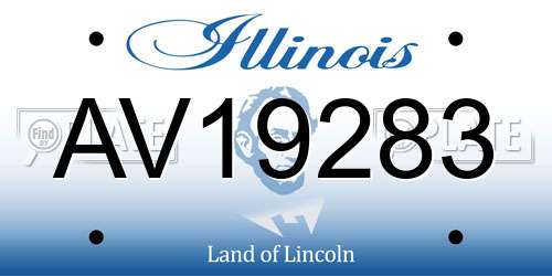AV19283 Illinois License Plate