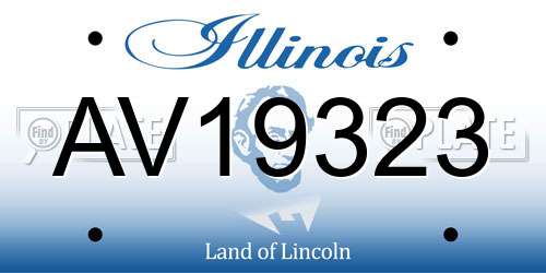 AV19323 Illinois License Plate