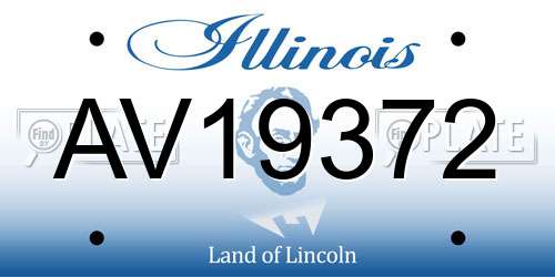 AV19372 Illinois License Plate