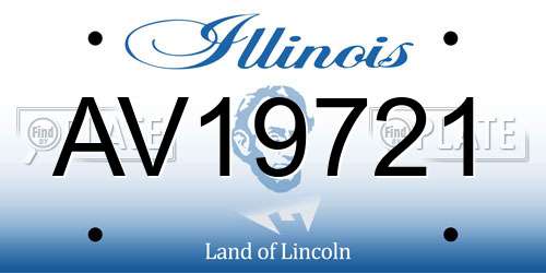 AV19721 Illinois License Plate