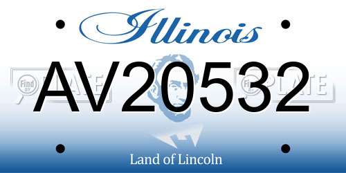 AV20532 Illinois License Plate