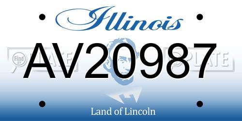 AV20987 Illinois License Plate