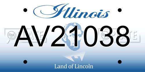 AV21038 Illinois License Plate