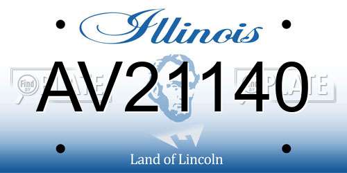 AV21140 Illinois License Plate