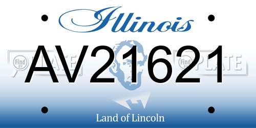 AV21621 Illinois License Plate