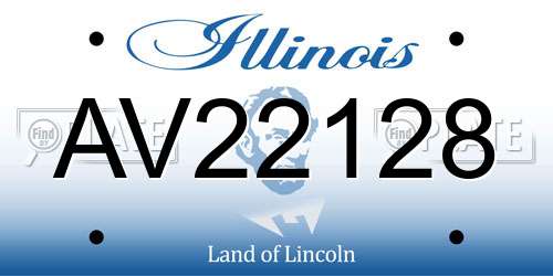 AV22128 Illinois License Plate