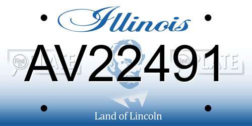AV22491 Illinois License Plate