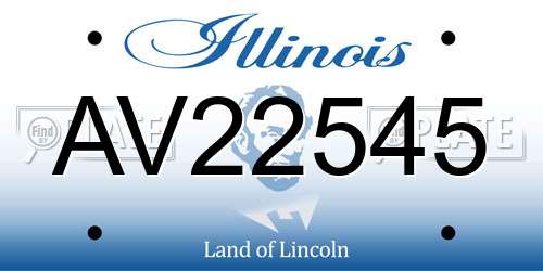 AV22545 Illinois License Plate