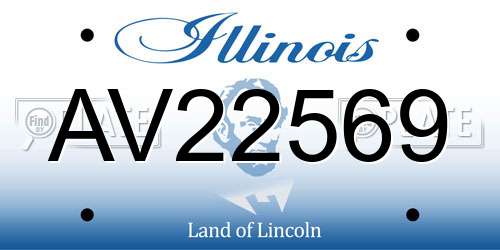 AV22569 Illinois License Plate