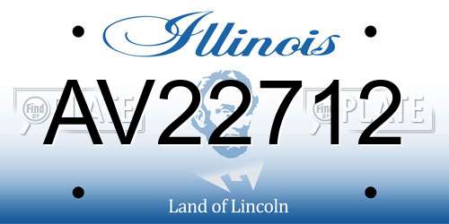 AV22712 Illinois License Plate