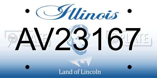 AV23167 Illinois License Plate