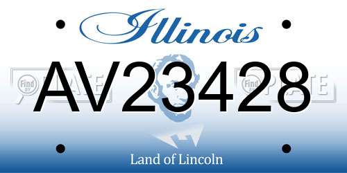 AV23428 Illinois License Plate